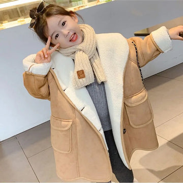 Baby Girls Warm & Chic, Long Hooded Winter Coat.